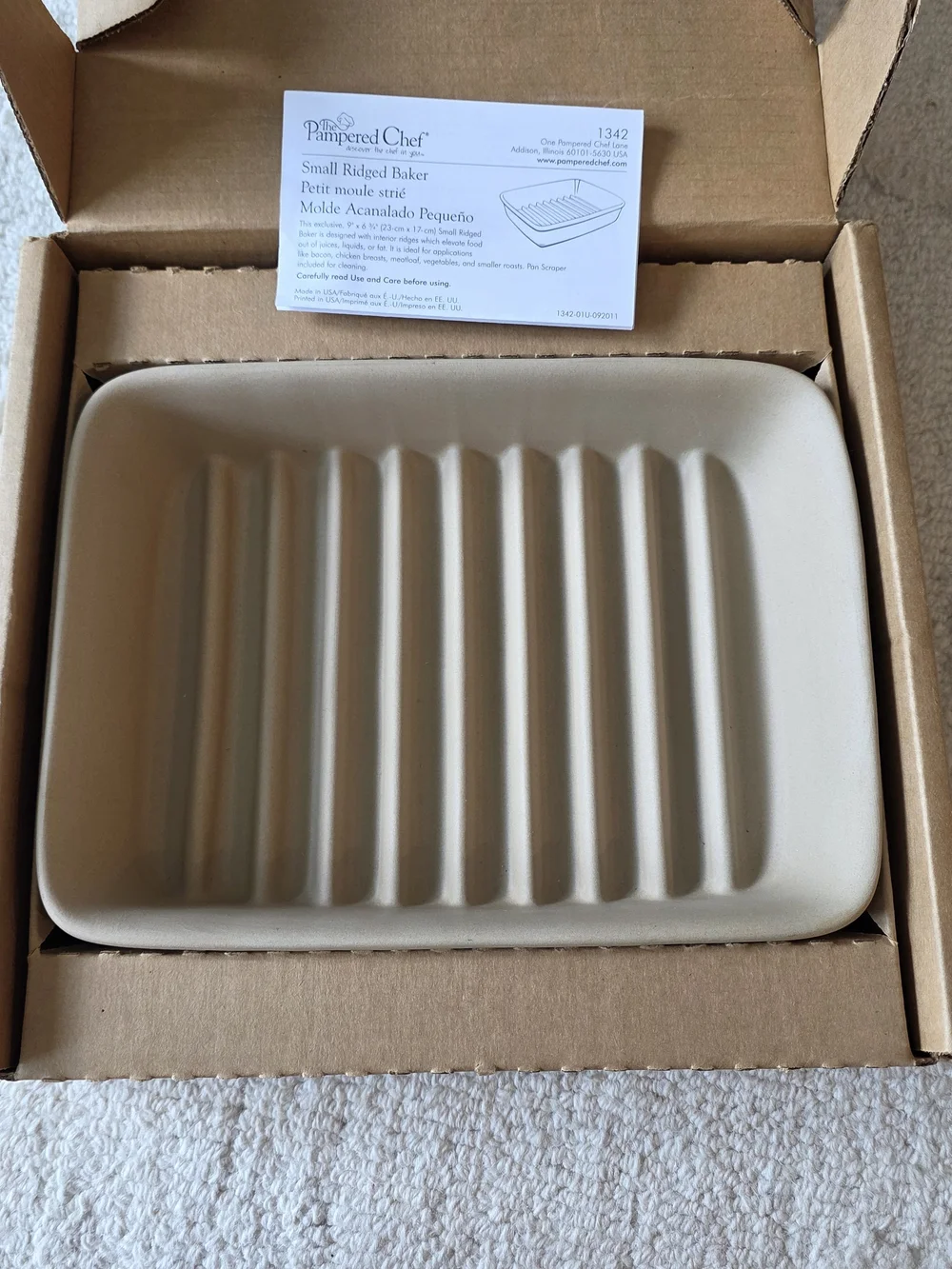 Pampered Chef Small Ridged Baking Dish